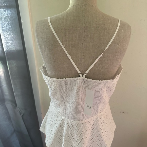 White House Black Market White Asymmetrical Peplum Camisole - Picture 2 of 4